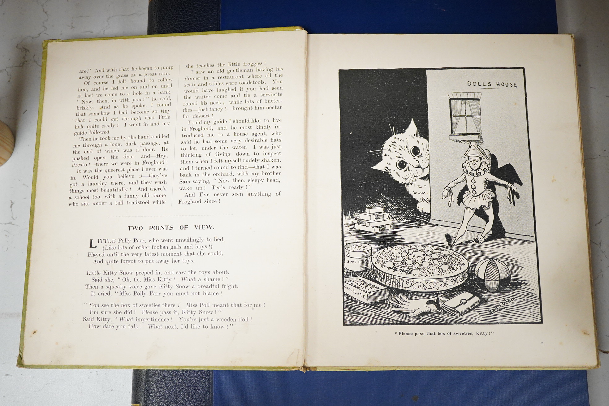 Wain, Louis - Louis Wain's Animal Show, with Stories in Prose and Verse. 1st edition, 4to, original pictorial boards, numerous black and white illustrations by Louis Wain, contemporary ink presentation inscriptions to fr